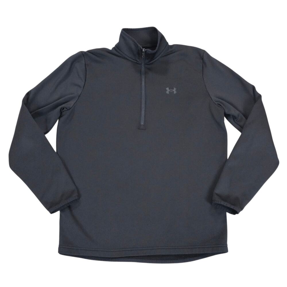 Under Armour Shirt Mens Size Medium Black Fleece Pullover Casual Half Zip